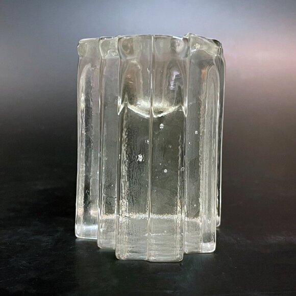 Bohemian Crystal Glass Ice Block Candle Holders Set of 3 Bohemia Glass - Picture 13 of 16